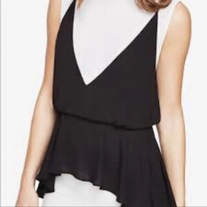 BCBGMaxAzria Black&White Layered peplum